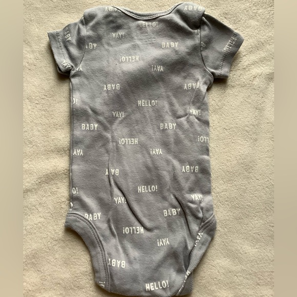 Carters Grey Hello Bodysuit Newborn NB - Picture 3 of 3